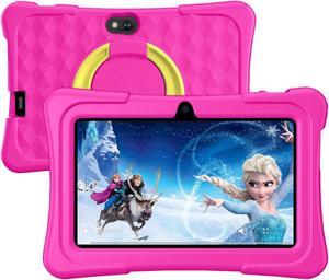 Kids Tablet, 7 inch Android 15 Tablet for Kids, 8GB+32GB 1TB Expand, Quad-Core Toddler Tablets with Shockproof Case, BT5.0, WiFi 5, Parental Control, Games, Dual Camera (Rose)