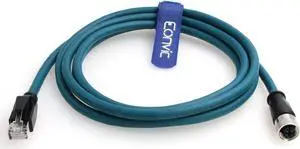 Eonvic M12 X Code 8 Pin Female to RJ45 Cat-7e High Flex Ethernet Cable for Cognex Industrial Camera (2M)