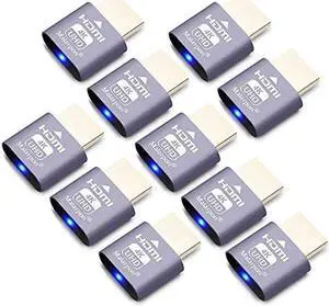 HDMI Dummy Plug fit-Headless Display Emulator DDC EDID Headless Ghos with Windows Mac OSX Linux Great for Graphics Acceleration Support 3840x2160@60Hz 10P