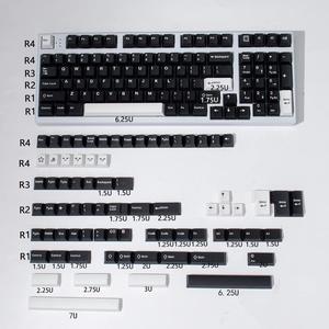 Black White WOB Keycaps Set 173 Keys Cherry Profile Doubleshot Custom Keycaps ISO ANSI for Cherry MX Gateron 60% 65% 75% 95% Mechanical Keyboards