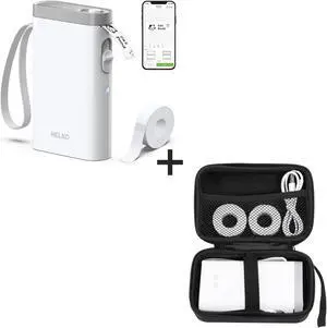 Nelko White Label Maker Machine with Tape, P21 Portable Mini Label Printer, Case Compatible P21 Label Maker, Compatible with Most Mini Label Printers