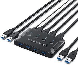 NFHK KVM USB 3.0 Switch Selector 4 Port PCs Sharing 4 Devices for Keyboard Mouse Scanner Printer