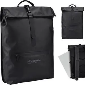 Pemberton Black Work Backpack - Waterproof Laptop Backpack for Men & Women with Laptop & Tablet Sleeves