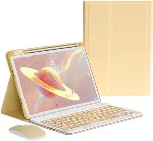 kaitesi Keyboard Case Mouse for iPad Mini A17 Pro/iPad Mini 6th Generation Case with Keyboard Support Pencil Charging Magnetically Detachable Wireless Color Keyboard (Yellow)