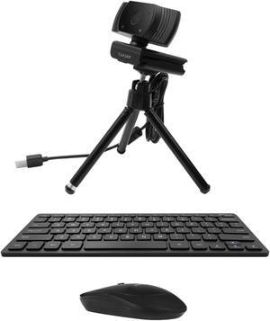 Macally Wireless Mini Keyboard & Mouse Combo and a 1080P Webcam, Stay Connected to Work from Home
