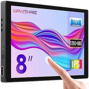 Waveshare 8inch Capacitive Touch Display, 1280x800 Resolution, Supports All Versions of Raspberry Pi, Supports Jetson Nano, VisionFive2, PC and Smartphone