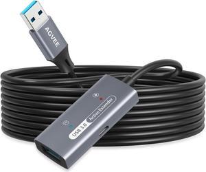 AGVEE 100ft / 30m USB 3.0 Active Extension Cable, USB3.0 Male to Female Extender Repeater Ultra Extra Long Signal Booster Cord for 2.5" 3.5" Hard Drive, Flash Driver, Mouse Keyboard, Printer, Gray
