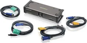 IOGEAR 2-Port Dual View KVM Switch with Audio and USB Peripheral Sharing, w/Full Set of Cables, (GCS1742 TAA Compliant)