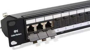 Cable Matters Rackmount or Wall Mount 24-Port Shielded RJ45 Patch Panel with Jack Shutter