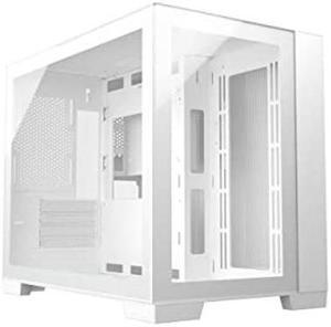 SAMA Computer Case M711 White Micro ATX Mini-ITX Tower PC Case High Airflow Dual Tempered Glass with 3X12CM ARGB Fan Pre-Install USB3.0X2 360mm AIO Support at Top