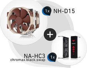Noctua NH-D15 CPU Cooler with NA-HC3 chromax.Black.swap Heatsink Covers
