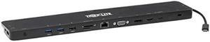 Tripp Lite USB-C Docking Station with Triple Display, 4K HDMI @ 30 Hz, DisplayPort, VGA, USB-A 3.2 Gen 1, Gigabit Ethernet Port, 100W PD Charging, Black Housing, 3-Year Warranty (U442-DOCK7D-B)