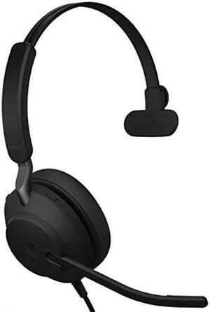 Jabra Evolve2 40 UC Wired Headphones, USB-C, Mono, Black - Telework Headset for Calls and Music, Enhanced All-Day Comfort, Passive Noise Cancelling Headphones, UC-Optimized with USB-C Connection