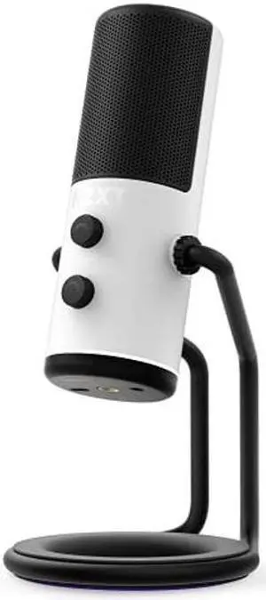 NZXT Capsule - AP-WUMIC-W1 - USB Cardioid Streaming, Gaming & Podcasting Microphone - Crystal Clear Voice Clarity - Built-in Shock Absorber - Easy Boom Arm Mounting - Twitch, Discord, YouTube - White
