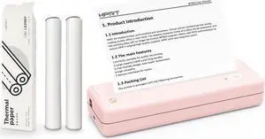 HPRT Bluetooth Wireless Printers MT810 for Portable Travel,with Printer Paper Rolls for MT810(2 Rolls | 8.3''x23')