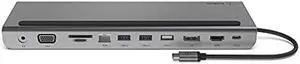 Belkin USB C Hub, 11-in-1 Multi-Port Laptop Dock with 4K HDMI, DP, VGA, USB C Docking Station with 100W Power Delivery, USB A, Gigabit Ethernet, SD, MicroSD, 3.5mm Port For MacBook Pro, Air and More