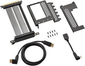 CableMod Vertical PCI-e Bracket Triple Slot Edition with PCI-e 4.0 Riser Cable (Black, HDMI + DisplayPort)
