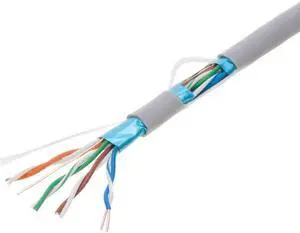 1000ft Cat5e Solid 24AWG Shielded Cable FTP Cat5 Bulk Pull Box Network Copper Clad Aluminum Wire (Shielded (FTP), Gray)