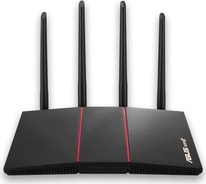 ASUS RT-AX55 AX1800 Dual Band WiFi 6 Gigabit Router, 802.11ax, Lifetime internet security, Parental Control, Mesh WiFi support, MU-MIMO, OFDMA, 4 Gigabit LAN Ports, Beamforming