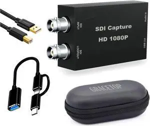 SDI Capture Card with Loopout, 1080P SDI to USB 3.0 Video Capture Card, SDI to USB Capture Card for Game Streaming Video Recording for Windows, Linux, OS