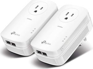 TP-Link AV2000 Powerline Adapter - 2 Gigabit Ports, Ethernet Over Power, Plug&Play, Power Saving, 2x2 MIMO, Noise Filtering, Extra Socket for other Devices, Ideal for Gaming (TL-PA9020P KIT)