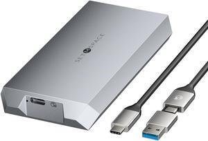 NVME Enclosure 40 Gbps ['Tough Guy' Quality] M.2 Enclosure Compatible with Thunderbolt 3/4&USB4, Screw Fixed Solid Aluminium Alloy SETMSPACE SSD Enclosure with USBC/A Cable for M-Key PCIe NVME 2280