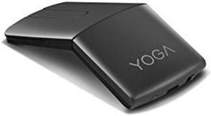 Lenovo Yoga Computer Mouse For PC Laptop Computer With Windows Or Chrome  24GHz Wireless Nano Receiver  Bluetooth 50  Ergonomic VShape  Twists Flat  BuiltIn Laser Presenter  Shadow Black