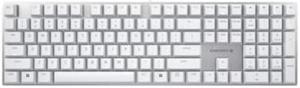Cherry KC 200 MX Mechanical Office Keyboard with New MX2A switches. Modern Design with Metal Plate Frame. (White W/MX2A Silent Red Switch)