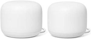 Nest WiFi Router with 1 Point - Mesh for Wireless Internet Wi-Fi Extender Smart Speaker Works and Google Home Systems Snow