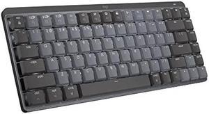 Logitech MX Mechanical Mini for Mac Wireless Illuminated Keyboard LowProfile Switches Tactile Quiet Keys Bluetooth USBC Apple iPad  Space Grey  With Free Adobe Creative Cloud Subscription