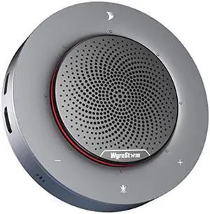 WYRESTORM Halo 90 Conference Speaker with USB-C Multi-Port Adapter Docking Supply Power to PC, 4 Noise-canceling Mics, Enhanced 360deg Voice Pickup, 4K@60Hz Video Resolution, AGC Voice Balance