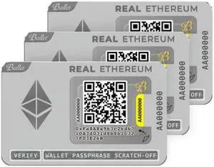 Ballet 3-Pack Real Ethereum (ETH) - The Easiest Crypto Cold Storage Card - Cryptocurrency Hardware Wallet with Multicurrency and NFT Support