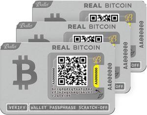Ballet 3-Pack Gift Set Real Bitcoin - The Easiest Crypto Cold Storage Card - Cryptocurrency Hardware Wallet with Multicurrency and NFT Support