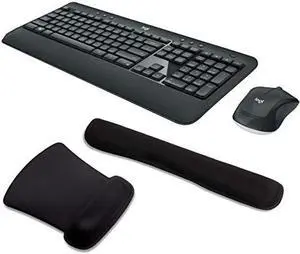 Logitech MK540 Wireless Keyboard and Mouse Bundle with Waverest Gel Wrist Pad and Gel Mouse Pad
