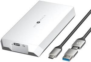 NVME Enclosure 40 Gbps ['Tough Guy' Quality] M.2 Enclosure Compatible with Thunderbolt 3/4&USB4, Screw Fixed Solid Aluminium Alloy SETMSPACE SSD Enclosure with USBC/A Cable for M-Key PCIe NVME 2280