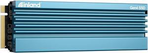 INLAND 1TB Gaming Performance Plus NVMe Internal Gaming SSD Solid State Drive with Heatsink Optimized for PS5 - Gen4 PCIe, M.2 2280, DRAM Cache, 176-Layer TLC 3D NAND Flash, Up to 7000MB/s