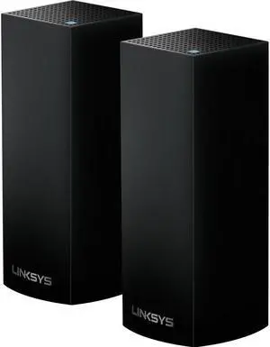 Linksys WHW0302B Velop Intelligent Mesh WiFi System: AC4400, Tri-Band Wi-Fi Router, Wireless Network for Full-Speed Home Coverage (Black, 2-Pack)