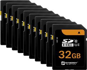 Synergy Digital 32GB, SDHC UHS-I Memory Cards - Class 10, U1, 100MB/s, 300 Series - Pack of 10
