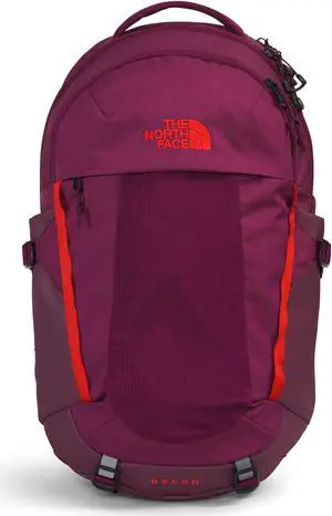 The North Face Women's Recon Everyday Laptop Backpack, Boysenberry Light Heather/Fiery Red, One Size