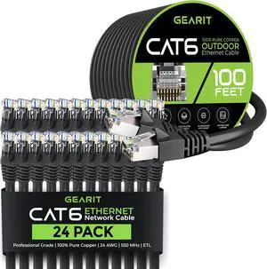 GEARit 24Pack 3ft Cat6 Ethernet Cable & 100ft Cat6 Cable