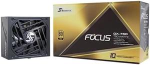 Seasonic Focus V3 GX-750, 750W 80+ Gold, Full-Modular, Fan Control in Fanless, Silent, and Cooling Mode, 10 Year Warranty, Perfect Power Supply for Gaming and Various Application, SSR-750FX3