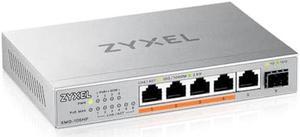 Zyxel 5-Port PoE 2.5G Multi-Gig Unmanaged Switch @ 70W with 4 x PoE++(60W) | 1 x 10G SFP+ | Desktop or Wall Mount [XMG-105HP]