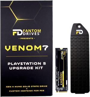 Fantom Drives VENOM7 1TB NVMe Gen4 M.2 2280 Internal SSD Storage Expansion for PS5 and PS5 Slim, up to 7300MB/s 3D NAND TLC Solid State Drive with Customized PS5 Heatsink (VM7X10-PS5)