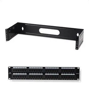 Cable Matters UL Listed Rackmount or Wall Mount 48 Port Network Patch Panel (Cat6 Patch Panel / RJ45 Patch Panel) & 2U Hinged 19" Wall-Mount Panel Bracket, 55.1 lbs Max Load (2U Rack)