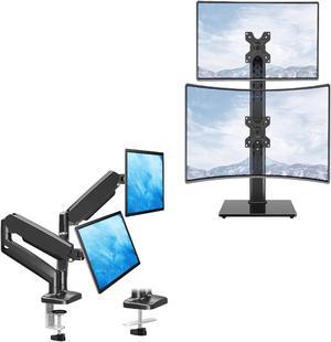 MOUNTUP Dual Monitor Arm & Vertical Dual Monitor Mount Bundle