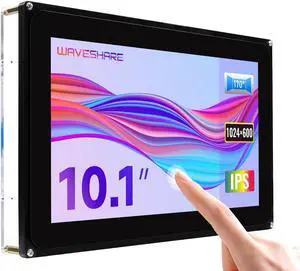 waveshare 10.1inch Capacitive Touch Screen LCD with Case Compatible with Raspberry Raspberry Pi 5/4B/3B/Zero/Zero W/Zero 2W/Pico/Pico W/Pico WH, 1024x600 Resolution HDMI Supports Jetson Nano/Windows