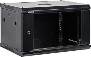 6U Professional Wall Mount Network Server Cabinet Enclosure 19-Inch Server Network Rack Low-Profile Black