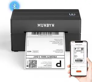 MUNBYN Bluetooth Thermal Label Printer, 130B Wireless 4x6 Shipping Label Printer for Shipping Packages Small Business Office or Home, Compatible with iPhone Android iPad Windows macOS Chrome Etsy eBay