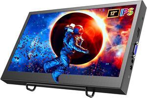 Eyoyo Small Monitor HDMI - 12 Inch HD IPS Screen Mountable VGA External Monitor Portable Computer Monitors for Laptop PC PS4 Xbox CCTV Security, 1366x768, Bulit-in Speakers