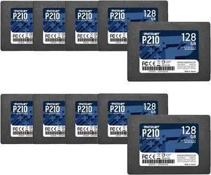 Patriot Memory P210 SATA 3 128GB SSD 2.5 Inch Internal Solid State Drive 10 Pack, Lot of 10 - P210S128G25